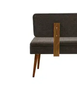 Jídelní set s rozkládacím stolem a židlemi (6 kusů) Vina - Walnut, Anthracite