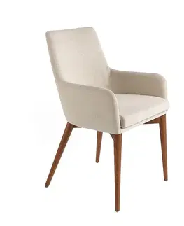 Estila Moderní jídelní židle Vita Naturale krémová 88cm