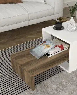 Konferenční stolek Chain - White, Walnut