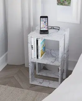Noční stolek Lonie - Carrara Marble
