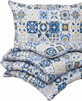 4Home Krepové povlečení Azul, 140 x 220 cm, 70 x 90 cm