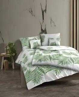 Kvalitex Bavlněné povlečení Tropical bílá, 200 x 200 cm, 2 ks 70 x 90 cm
