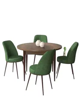 Dining Table & Chairs Set (5 Pieces) Tor - Baroque, Khaki