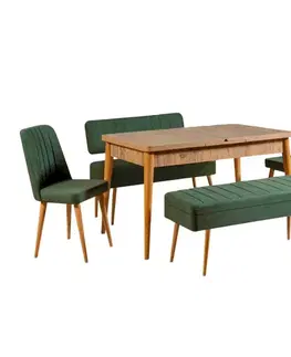 Jídelní set s rozkládacím stolem a židlemi (5 kusů) Vina 1070 - 4 - Atlantic, Green