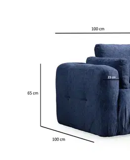 Rohová sedací souprava Amaris 2 Seater With Pouffe - Navy Blue