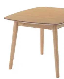 Estila Designový čtvercový příruční stolek Nordica Clara ze světle hnědého dřeva se čtyřmi masivními nožičkami v provedení dub 60cm