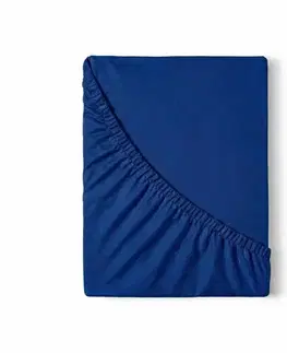 Kvalitex Saténové prostěradlo s gumou tmavě modrá, 100 x 200 cm