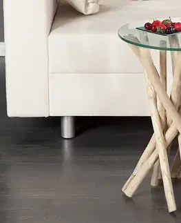 Estila Stylový jedinečný odkládací stolek Driftwood 35cm