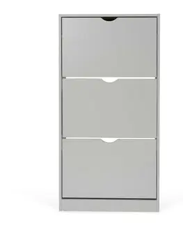Výklopný botník POINT Slim 3, světle šedá