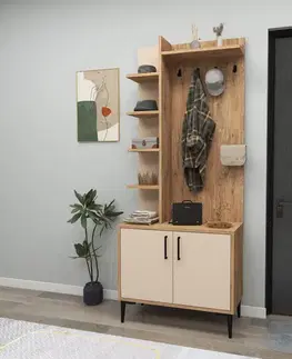 Předsíňová stěna Julendor - Atlantic Pine, Beige