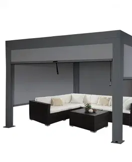 Bioklimatická pergola HWC-L46 3x3 se 4 bočními stěnami