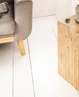 Estila Moderní masivní stylový podstavec Eskil akácie 50cm