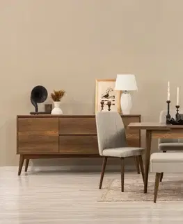 Set s rozkládacím stolem, židlemi a konzolou (7 kusů) Vina 03 1005 - Walnut, Cream