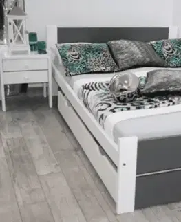 Elvisia Postel LEA s matrací a roštem | 90 x 200 cm Barva: Šedá