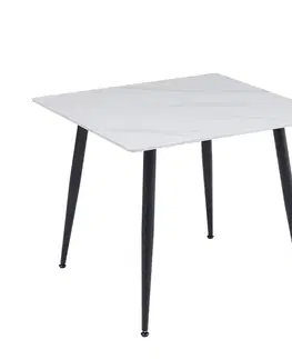 Jídelní stůl ADRIA 70x70 bílý mramor