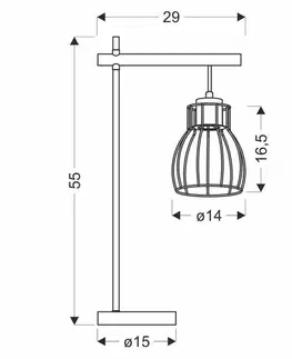 Černá košová stolní lampa Bernita