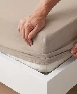 4Home Jersey prostěradlo IDEAL ořechová, 90–100 x 200 cm, 90–100 x 200 cm