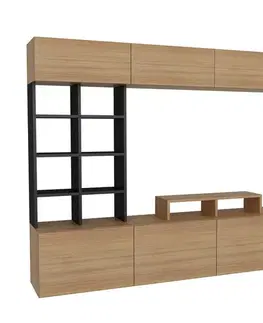 Televizní stěna Teak and Black
