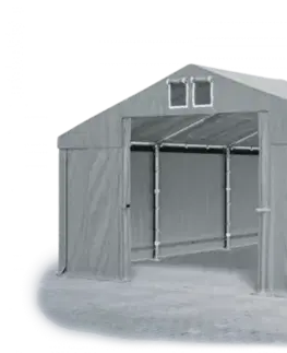Skladový stan 5x10x2,5m střecha PVC 560g/m2 boky PVC 500g/m2 konstrukce ZIMA PLUS Šedá Šedá Šedá