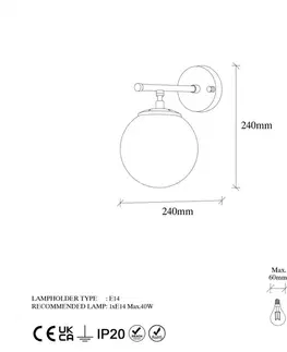 Nástěnná lampa Roe - 10725