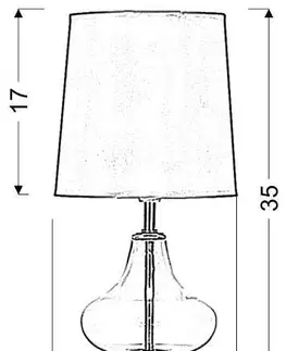 Aladinova 35cm jantarová stolní lampa