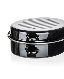 Banquet 2dílný oválný smaltovaný pekáč CULINARIA Black, 38 cm