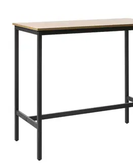 Estila Barový stůl Holstebro, světlý dub/černý kov, 120 cm
