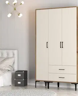 Šatní skříň Kumsal ST - Walnut, Cream