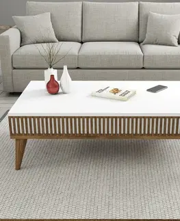 Konferenční stolek Mila White and Walnut