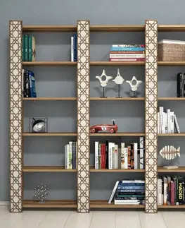Knihovna City 3 - Walnut, Cream