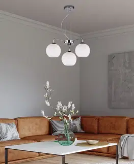 Závěsná lampa Larix chrom 3x40W e27 bílé stínidlo