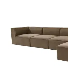 Rohová sedací souprava Sora (L1-O1-O1-1R-POUFFE ) - Brown