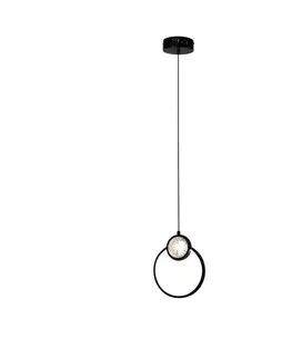 Závěsná lampa LACRIMA 20cm černá 15W LED 3000K bílý kryt
