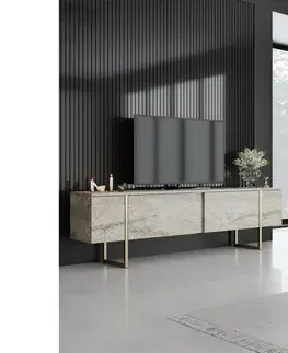 Televizní stolek Luxe Travertine and Gold