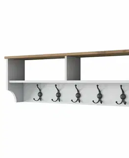 Nástěnný věšák Polo White and Walnut