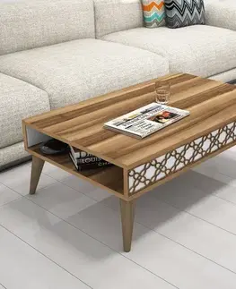 Konferenční stolek City - Walnut, White