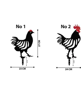 Sada dekorativních kovových doplňků na zahradu Chicken Family 6