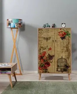 Skříňka Mega Sonoma Oak Roses