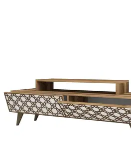 TV stolek City - Walnut, White
