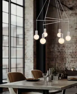 Závěsná lampa matně bílá 6xE27 dvouokruhová Alto