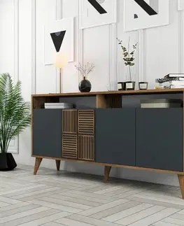 Skříňka Milan Walnut and Anthracite
