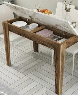 Jídelní stůl Kiev White and Walnut
