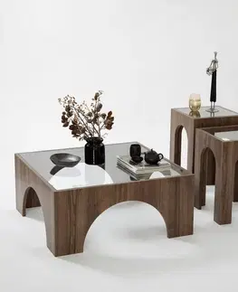 Konferenční stolek Seine - Transparent, Walnut