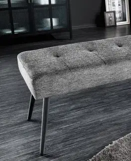 Estila Moderní čalouněná lavice Soreli tmavě šedý textil 100 cm