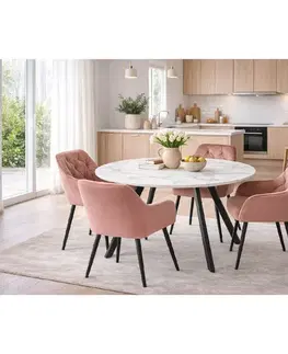 Jídelní židle BOUDOIR pudrově růžová, 2 ks