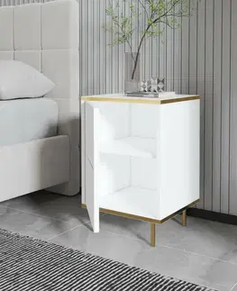 Noční stolek Imaj White and Gold