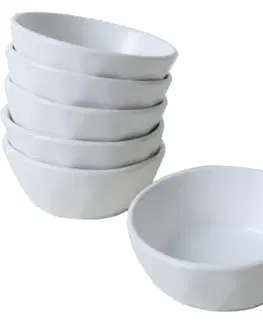 Sada 6 kameninových misek Facetta 12 cm, bílá