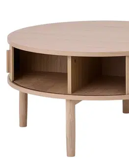 Estila Konferenční stolek Alborg, světlý dub, Ø 85 cm
