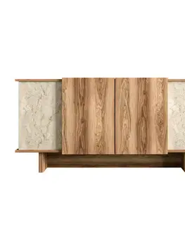 Konzolový stolek Diana - Travertine, Walnut