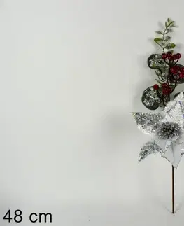 PROHOME - Větvička vánoční 48cm hvězda stříbrná